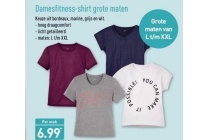 damesfitness shirt grote maten