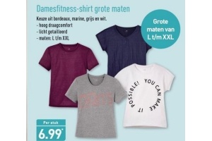 damesfitness shirt grote maten