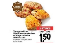 versgebakken mini kaasuienkruiers of vegetarische mini pizza s