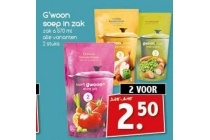 g woon soep in zak