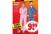 flanellen pyjama