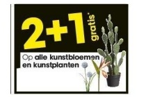 2 1 gratis op alle kunstbloemen en kunstplanten