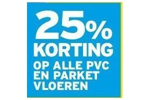 25 korting op alle pvc en parket vloeren