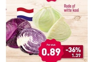 rode of witte kool