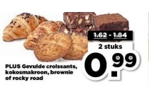 plus gevulde corissants kokosmakroon brownie of rocky road