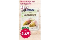 witlofrolletjes met ham kaassaus