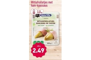 witlofrolletjes met ham kaassaus