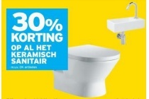 30 korting op al het keramisch sanitair