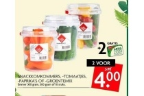 snackkomkommers tomaatjes paprika s of groentemix