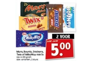 mars bounty snickers twix of milkyway mini s