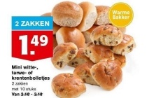 mini witte tarwe of krentenbolletjes