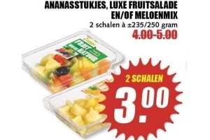 ananasstukjes luxe fruitsalade en of meloenmix