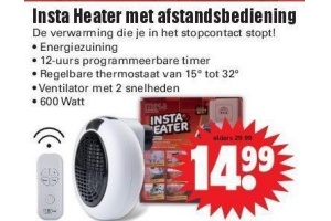 insta heater met afstandsbediening