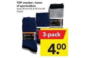 top sneaker heren of sportsokken