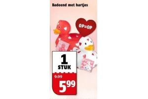 bandeend met hartjes