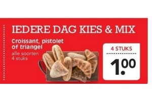 dinsdag brooddag iedere dag kies en mix croissant pistolet of triangel