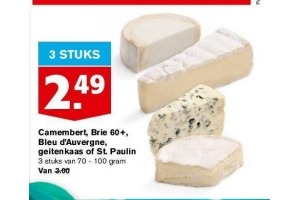camembert brie 60 bleu d auvergne geitenkaas of st paulin