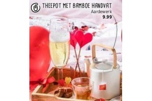 theepot met bamboe handvat