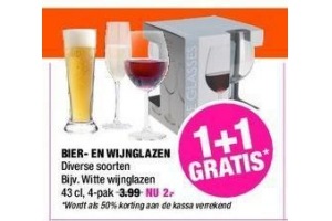 bier en wijnglazen