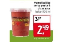 verrukkelijke verse pasta en pizza saus