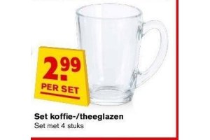 set koffie theeglazen