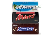 mars twix snickers bounty maltesers en milky way