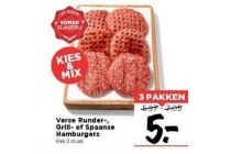 verse runder grill of spaanse hamburgers
