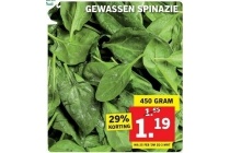 gewassen spinazie