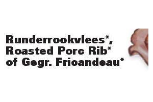 runderrookvlees roasted porc rib of gegrilde fricandeau