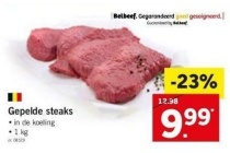 gepelde steaks