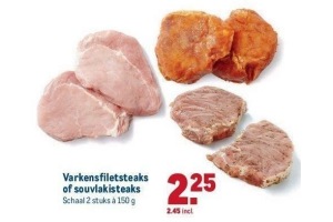 varkensfiletsteaks of souvlakistraks