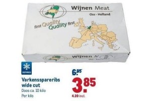 varkens spareribs wide cut