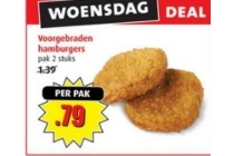 voorgebraden hamburgers