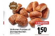 volkoren puntjes of zonnepitbollen