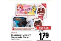 dragons of unicorn chocolade eieren
