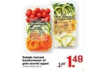 salade tomaat komkommer ofgele wortel appel