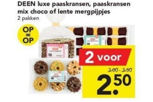 deen luxe paaskransen paaskransen mix choco of lente mergpijpjes