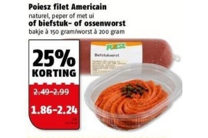 filet americain biefstuk of ossenworst