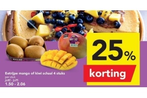 eetrijpe mango of kiwi schaal 4 stuks