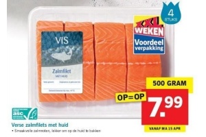 verse zalmfilets met huid