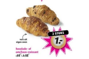 chocolade of ham kaascroissant