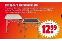 inklapbare aluminium tafel 70x70x70 cm