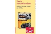 zwarte manzanilla olijven