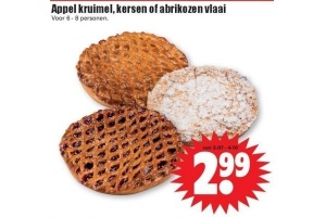 appel kruimel kersen of abrikozen vlaai