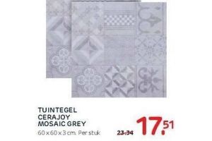decor tuintegel cerajoy mosaic grijs
