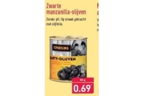 zwarte manzanilla olijven