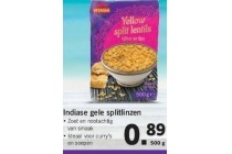 indiase gele splitlinzen