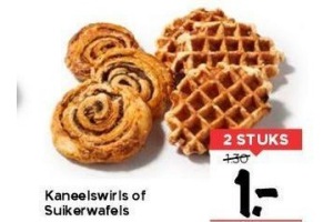 kaneelswirls of suikerwafels