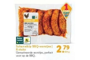 scharrelkip bbq worstjes of 6 stuks