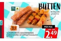 slagers beste gemarineerde varkensspies of kipfiletshaslick